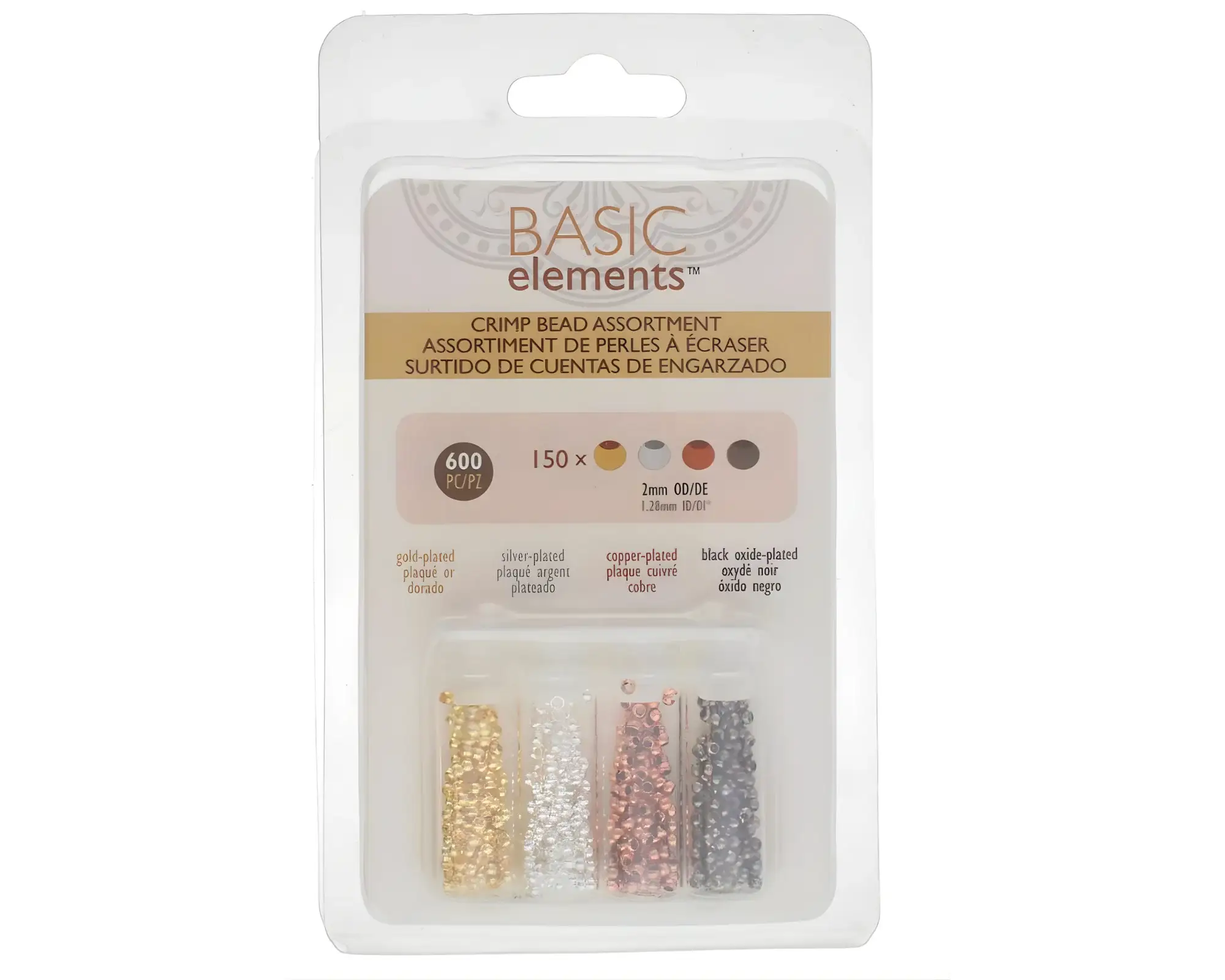 So Handy! Basic Elements Crimp Bead Assortment, 2mm O.D. 1.3mm I.D.