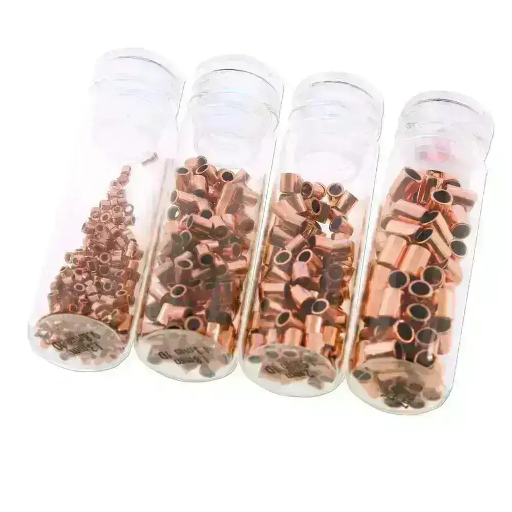 Crimp Tube Assorted Sizes, 0.8, 1.3, 1.5 and 2mm, Silver, Copper or Gold Plate - Image 3