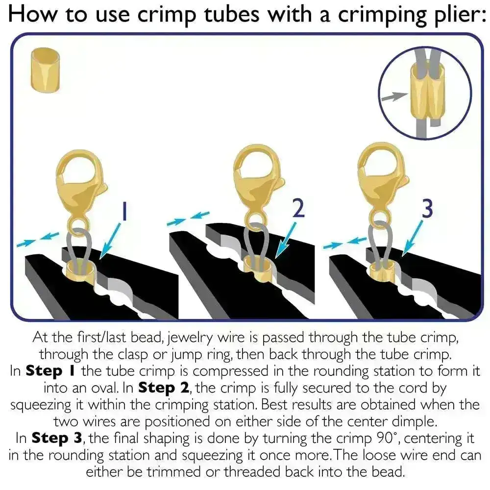 Crimp Tube Assorted Sizes, 0.8, 1.3, 1.5 and 2mm, Silver, Copper or Gold Plate - Image 7