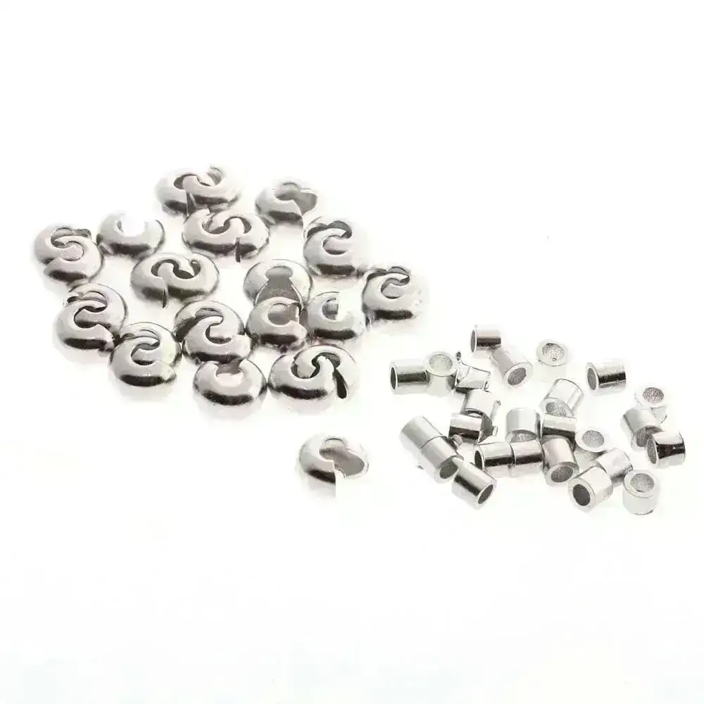 So Handy! Crimp Tube & Cover Set, 2mm Tubes, 3mm Smooth Cover, 48 Pcs. 2 Finishes - Image 4