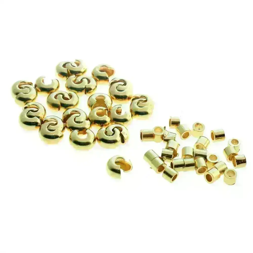 So Handy! Crimp Tube & Cover Set, 2mm Tubes, 3mm Smooth Cover, 48 Pcs. 2 Finishes - Image 5