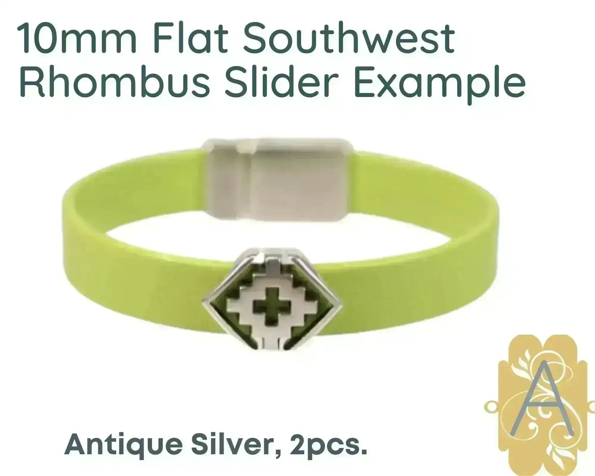 Southwest Cross Rhombus Sliders for Leather or Cork, 5mm or 10mm - Image 3