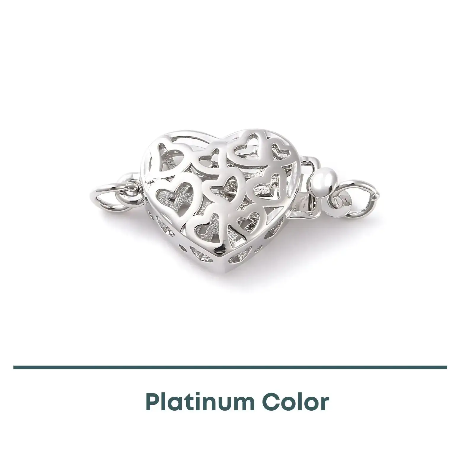 Spiral Heart 1-Strand Box Clasp, 2 Precious Metal Finishes - Image 2