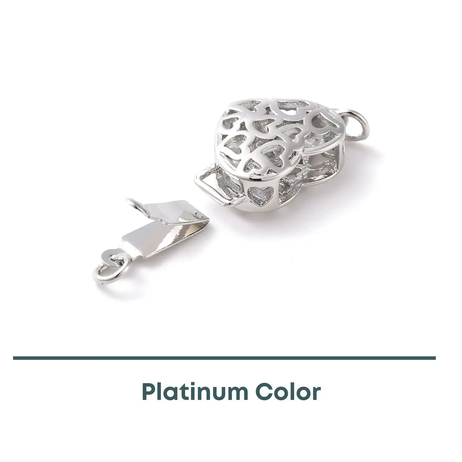 Spiral Heart 1-Strand Box Clasp, 2 Precious Metal Finishes - Image 3