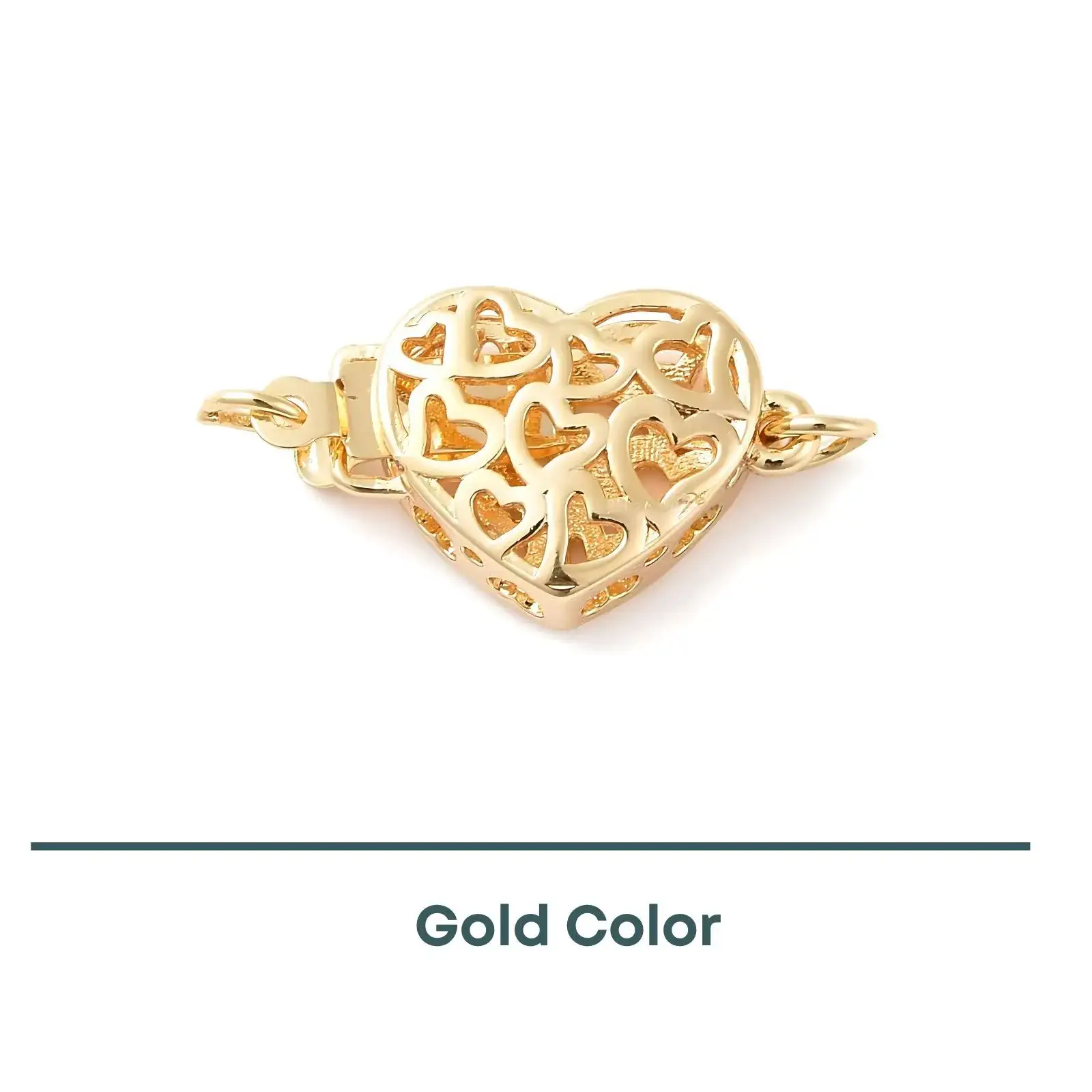 Spiral Heart 1-Strand Box Clasp, 2 Precious Metal Finishes - Image 4