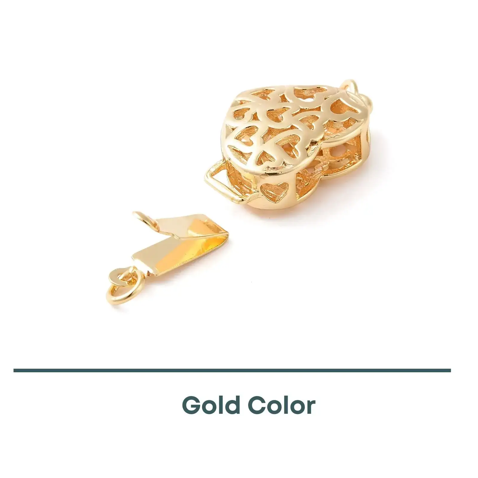 Spiral Heart 1-Strand Box Clasp, 2 Precious Metal Finishes - Image 5