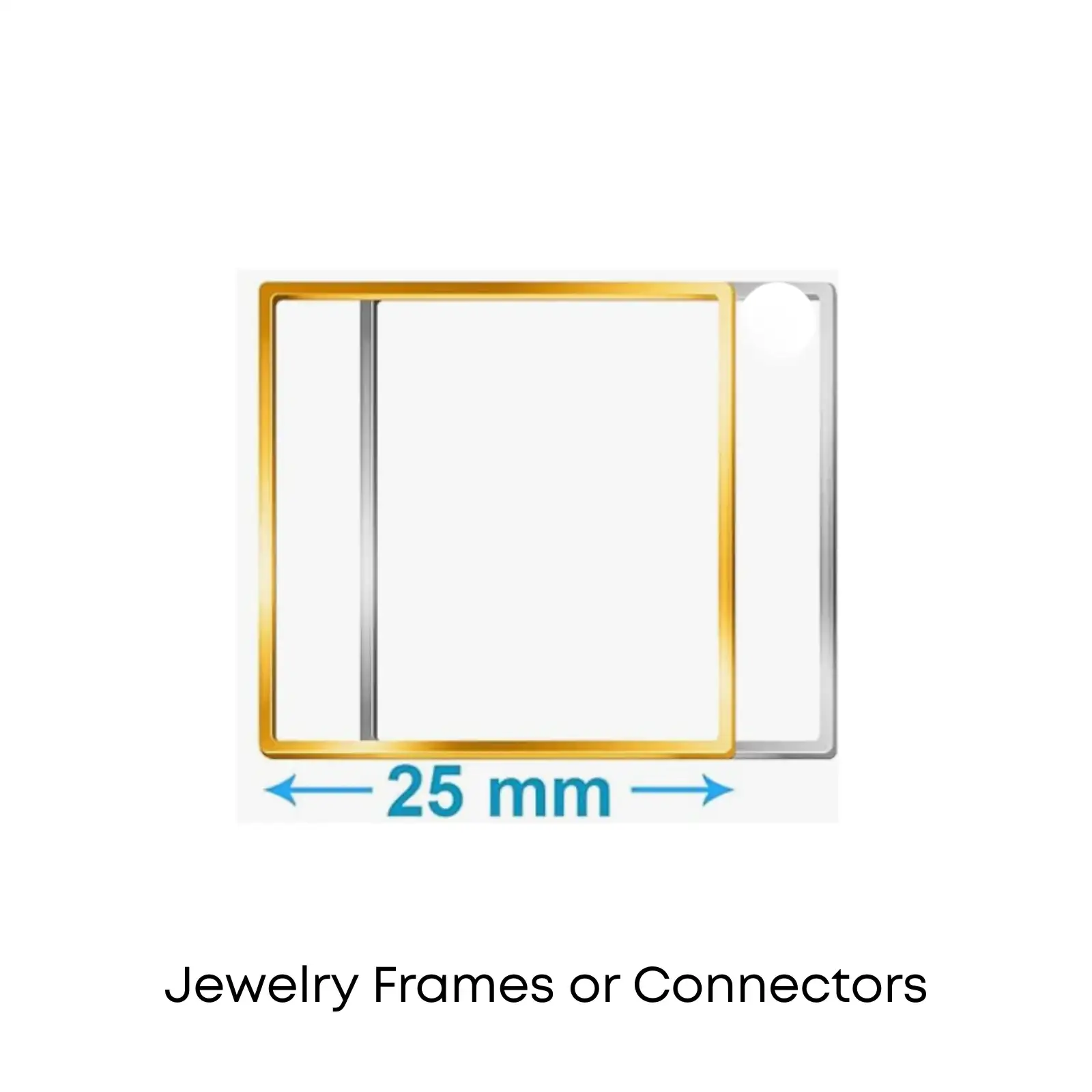 Square Frames, Links or Connectors, 25mm, 2 Pcs. - Image 2