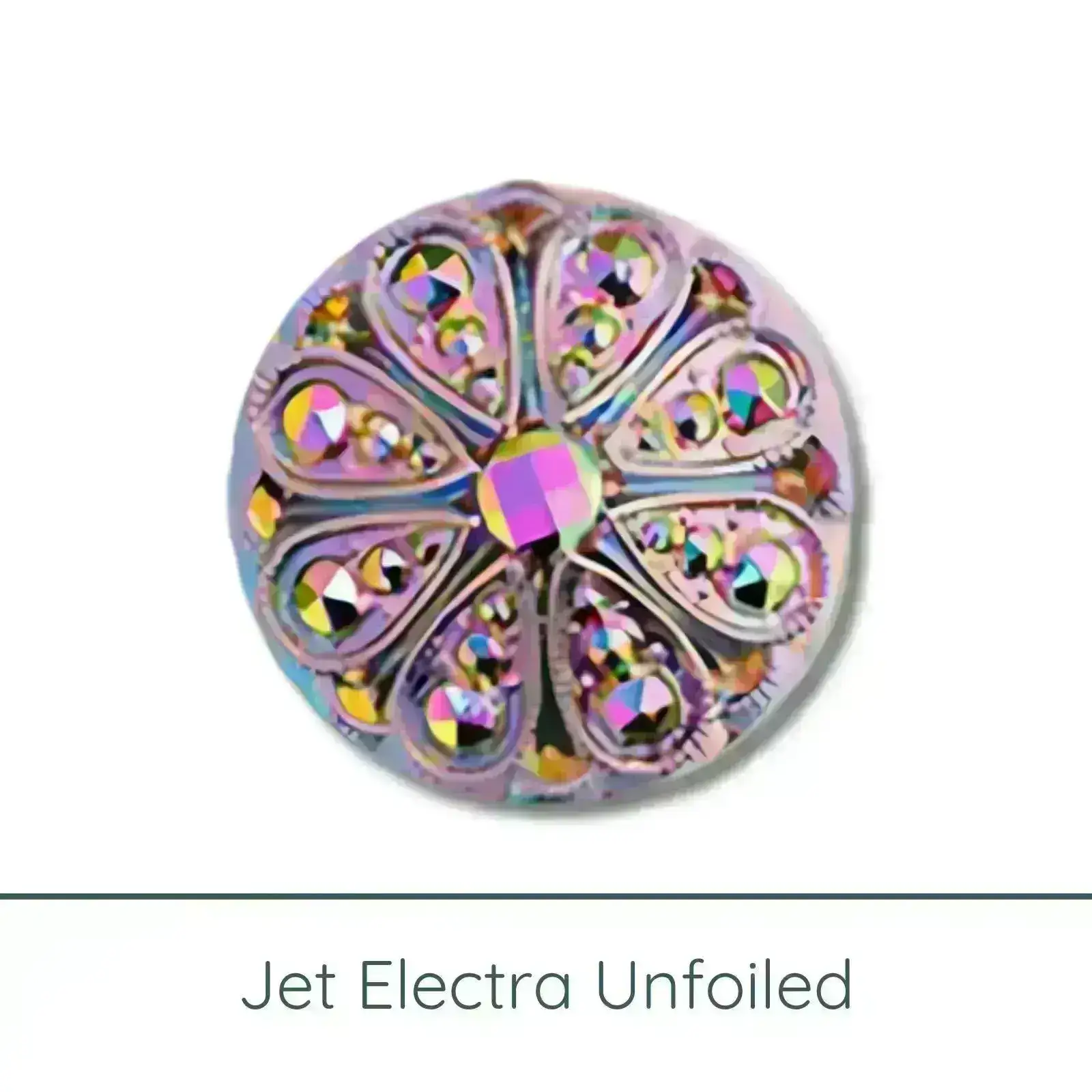 Filigree Floral, German Glass Cabochons, 22.5mm - Image 2