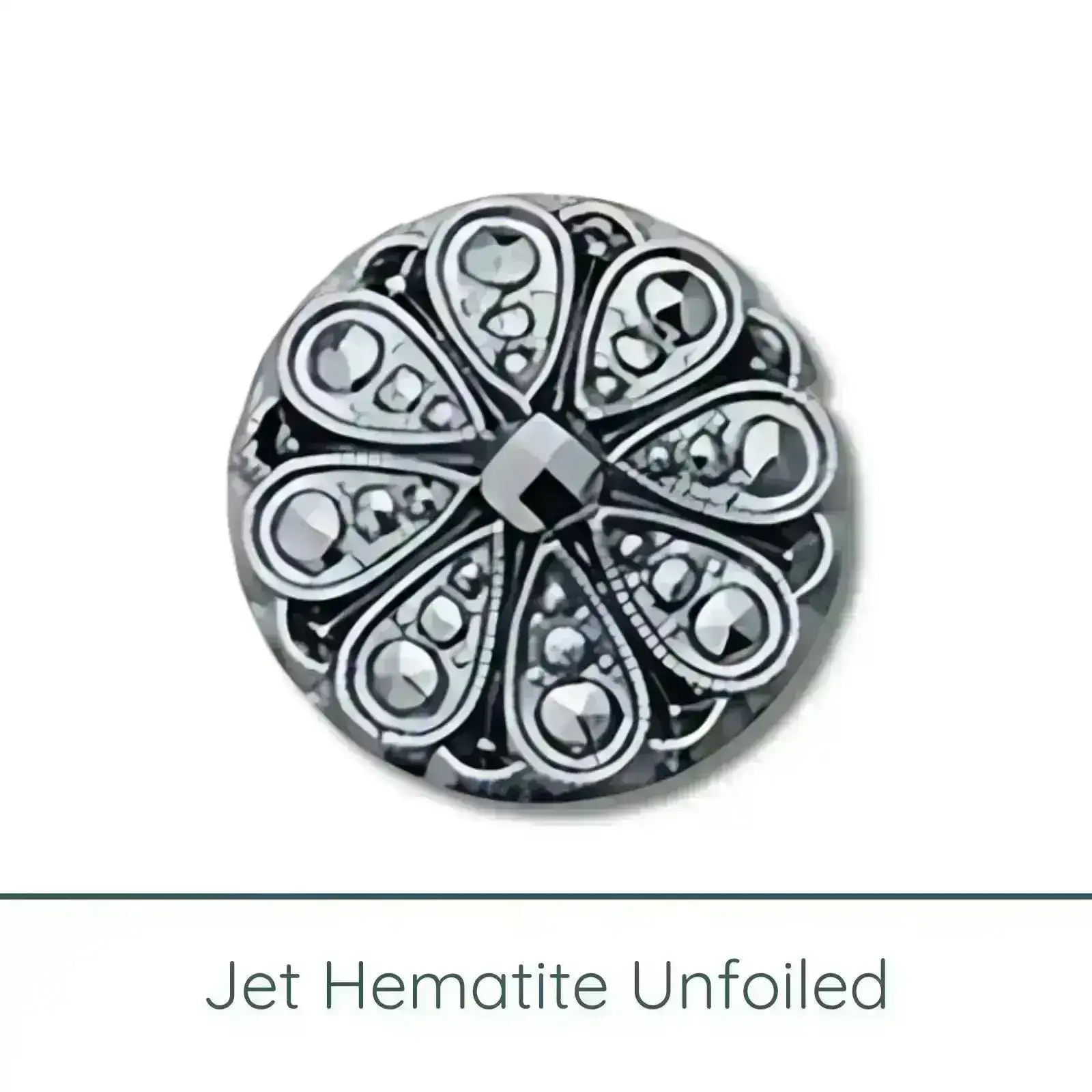 Filigree Floral, German Glass Cabochons, 22.5mm - Image 3