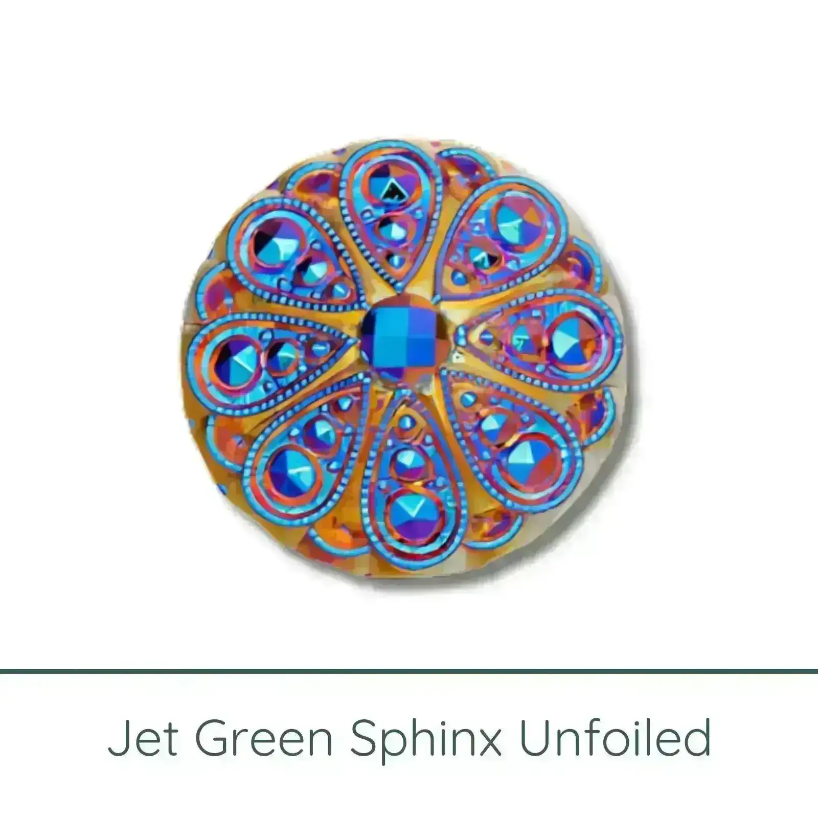 Filigree Floral, German Glass Cabochons, 22.5mm - Image 8
