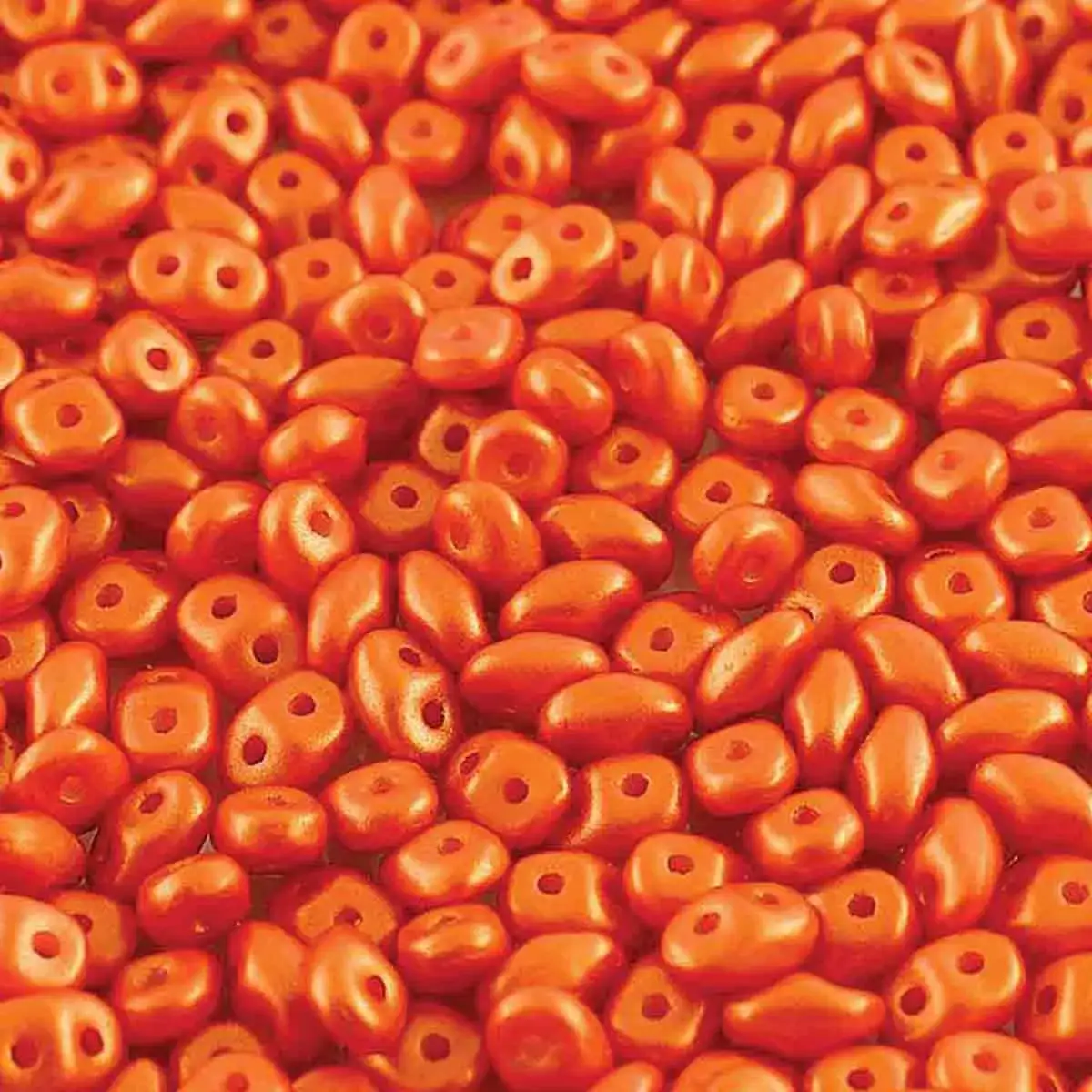 Superduo Beads, Gold Shine Orange, 10g.
