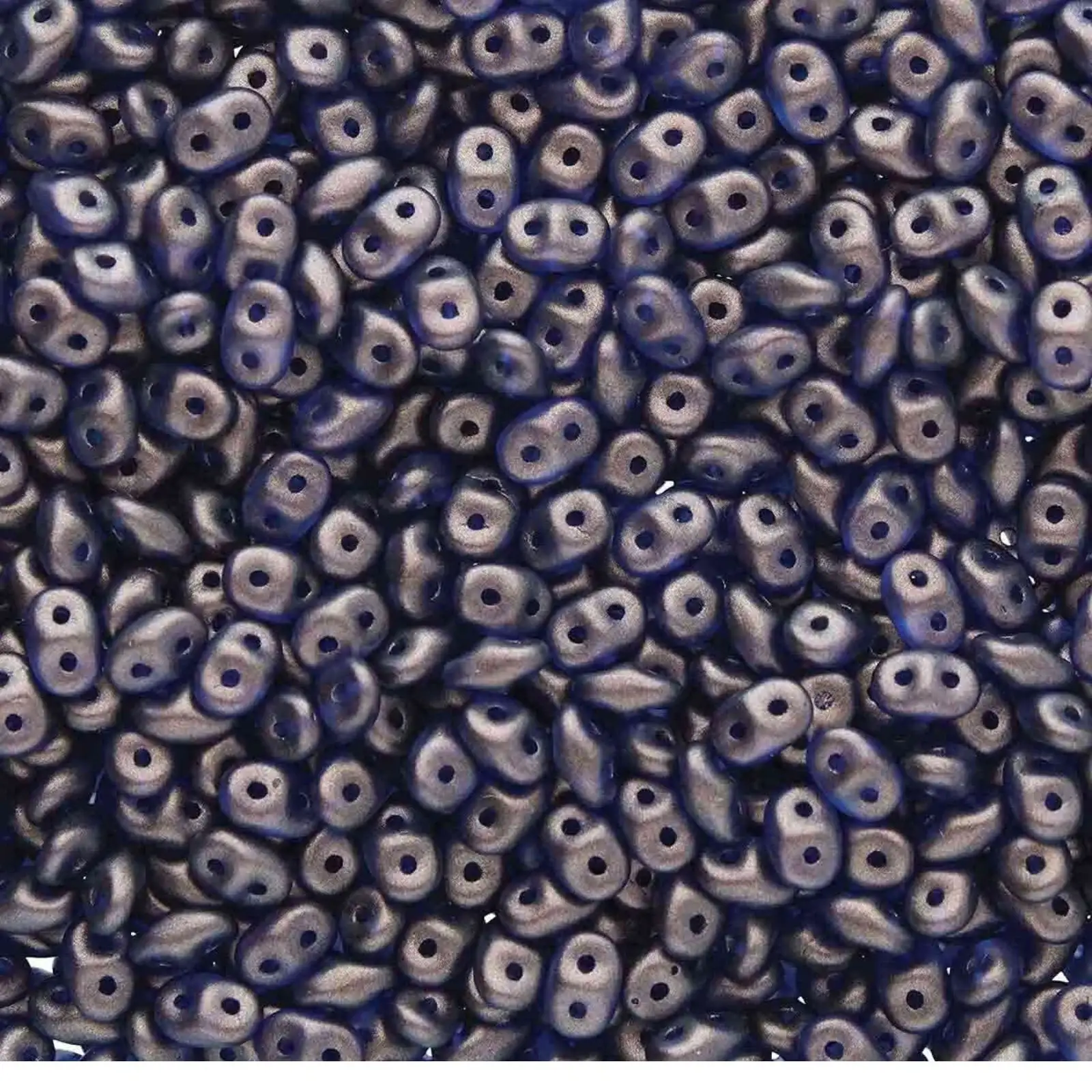 Superduo Beads, Halo Dark Blue, 10g.