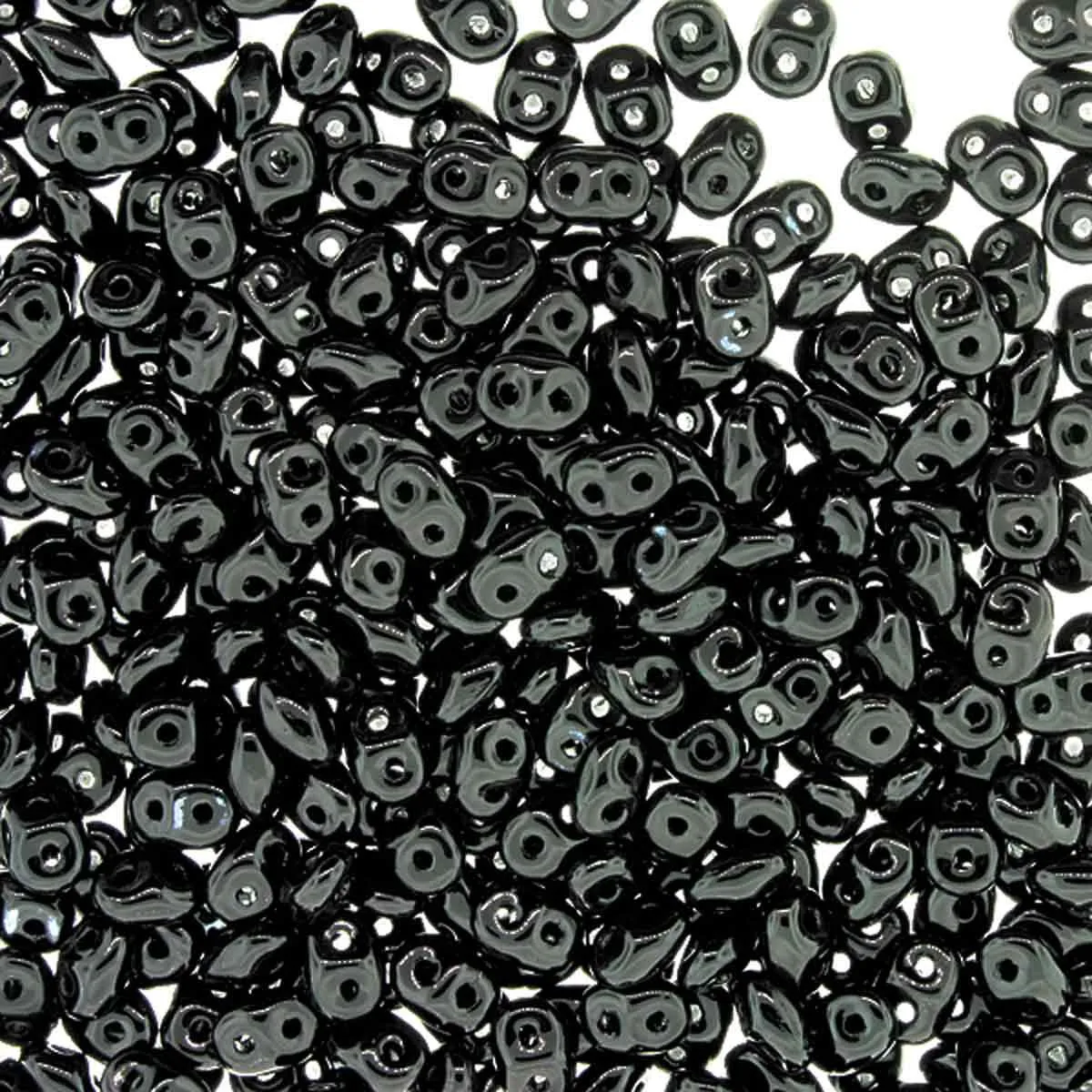 Superduo Beads, Jet Semi-Matte, 10g.