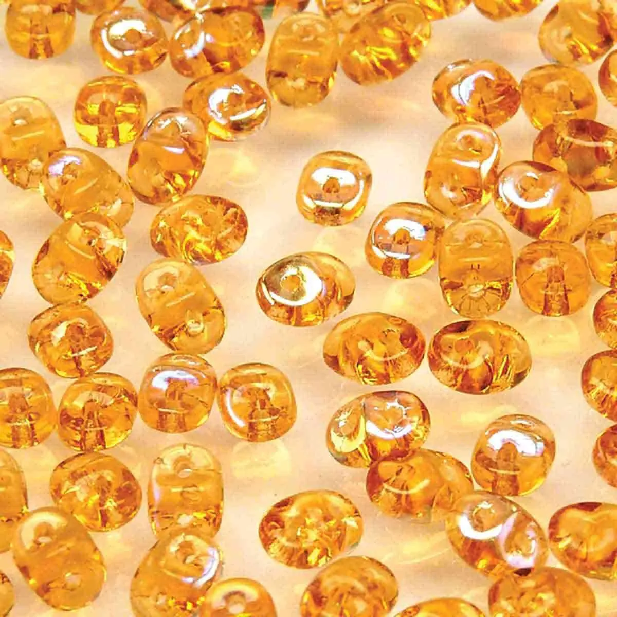 Superduo Beads, Topaz AB, 10g.