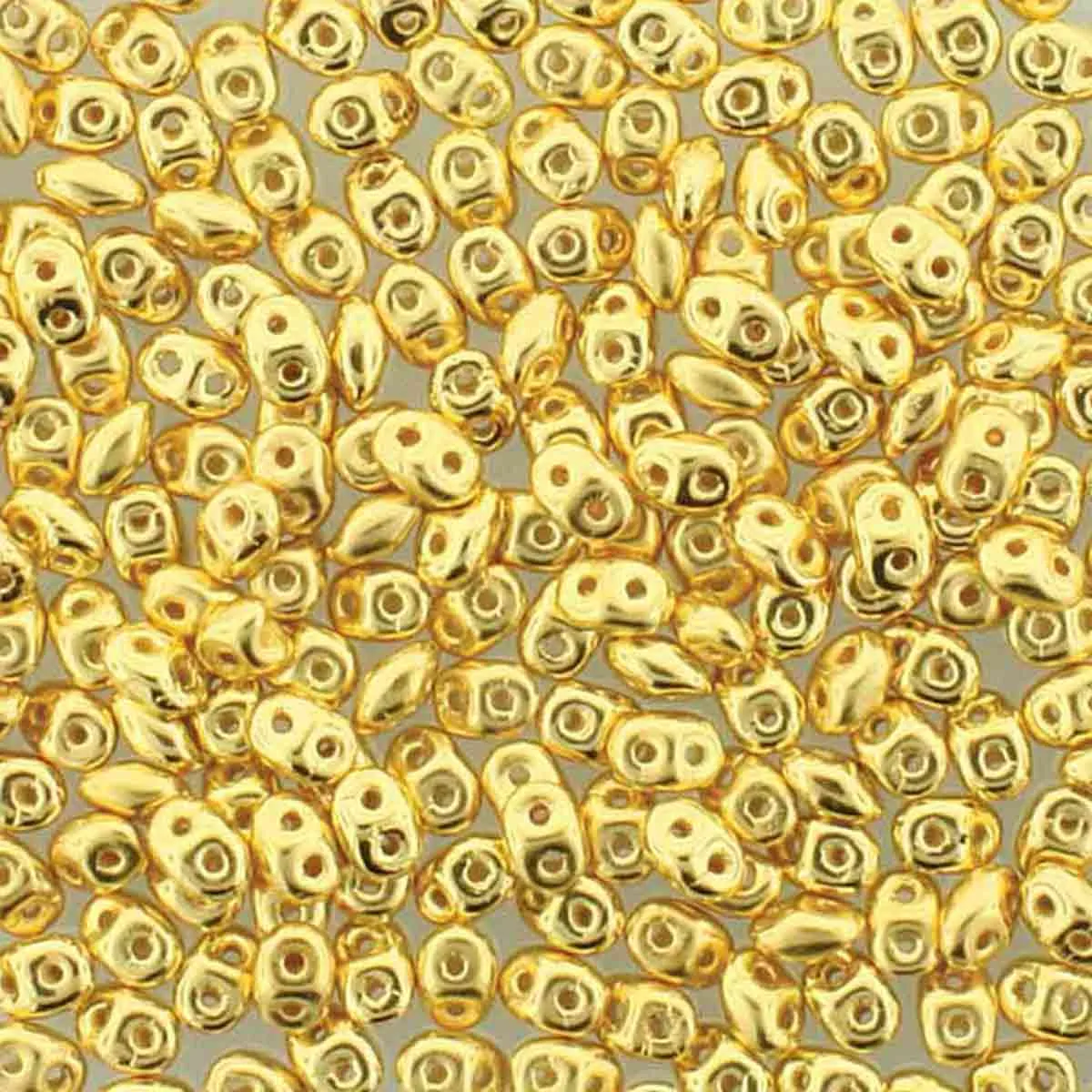 Superduo Beads, 24K Gold-Plated, 5g.