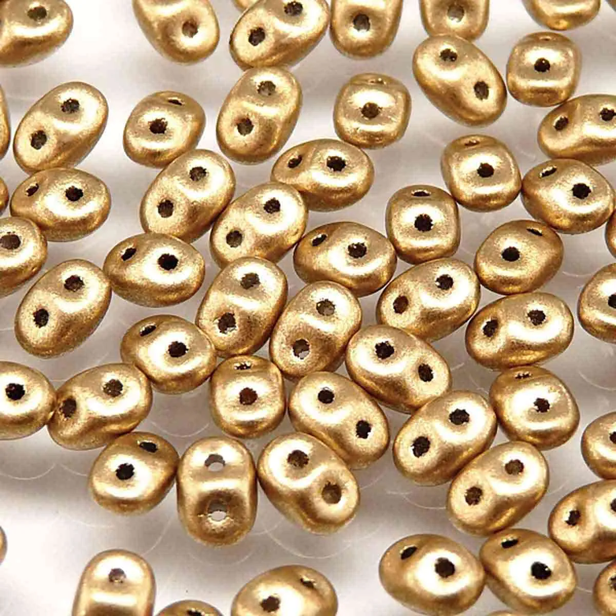 Superduo Beads, Bronze Pale Gold, 10g.