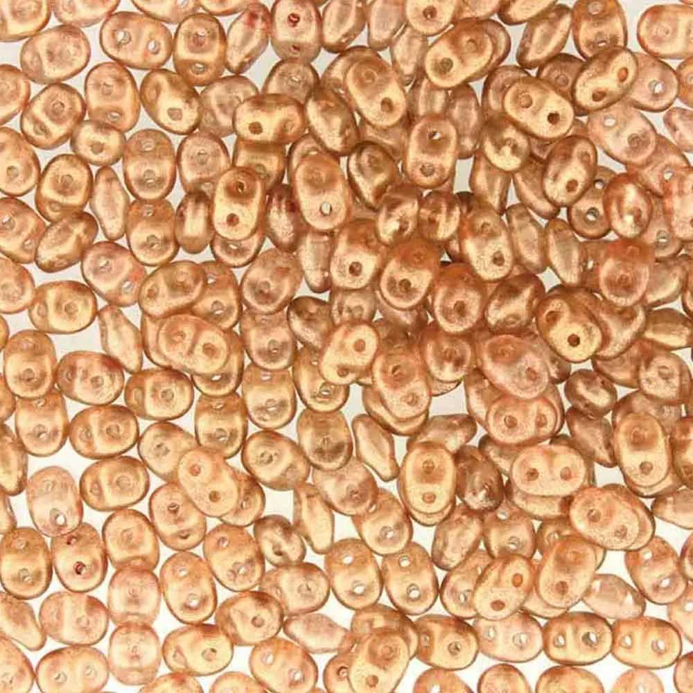 Superduo Beads, Halo Tangerine, 10g.