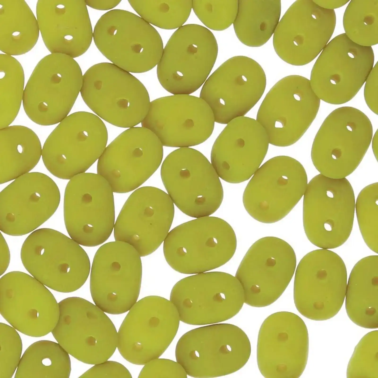 Superduo Beads, Matte Velvet Lemongrass, 10g.