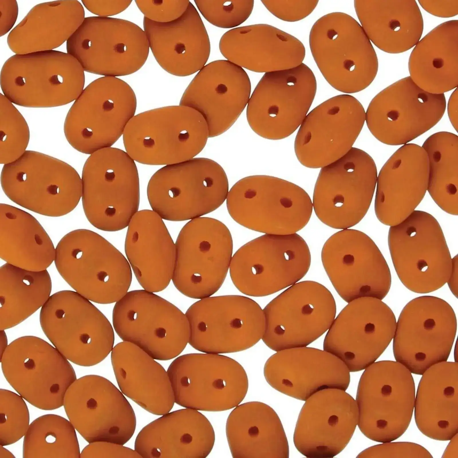 Superduo Beads, Matte Velvet Carrot, 10g.