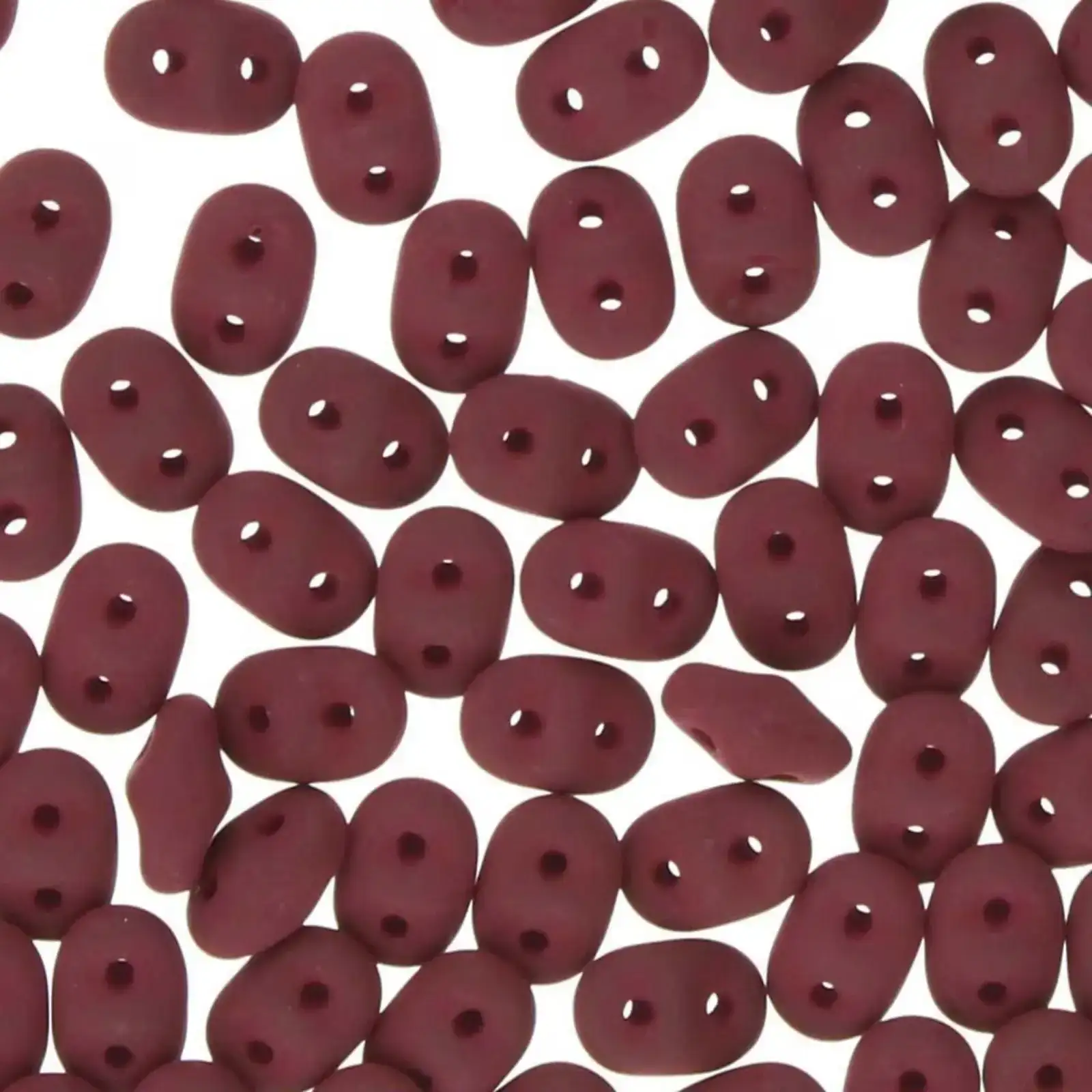 Superduo Beads, Matte Velvet Maroon, 10g.