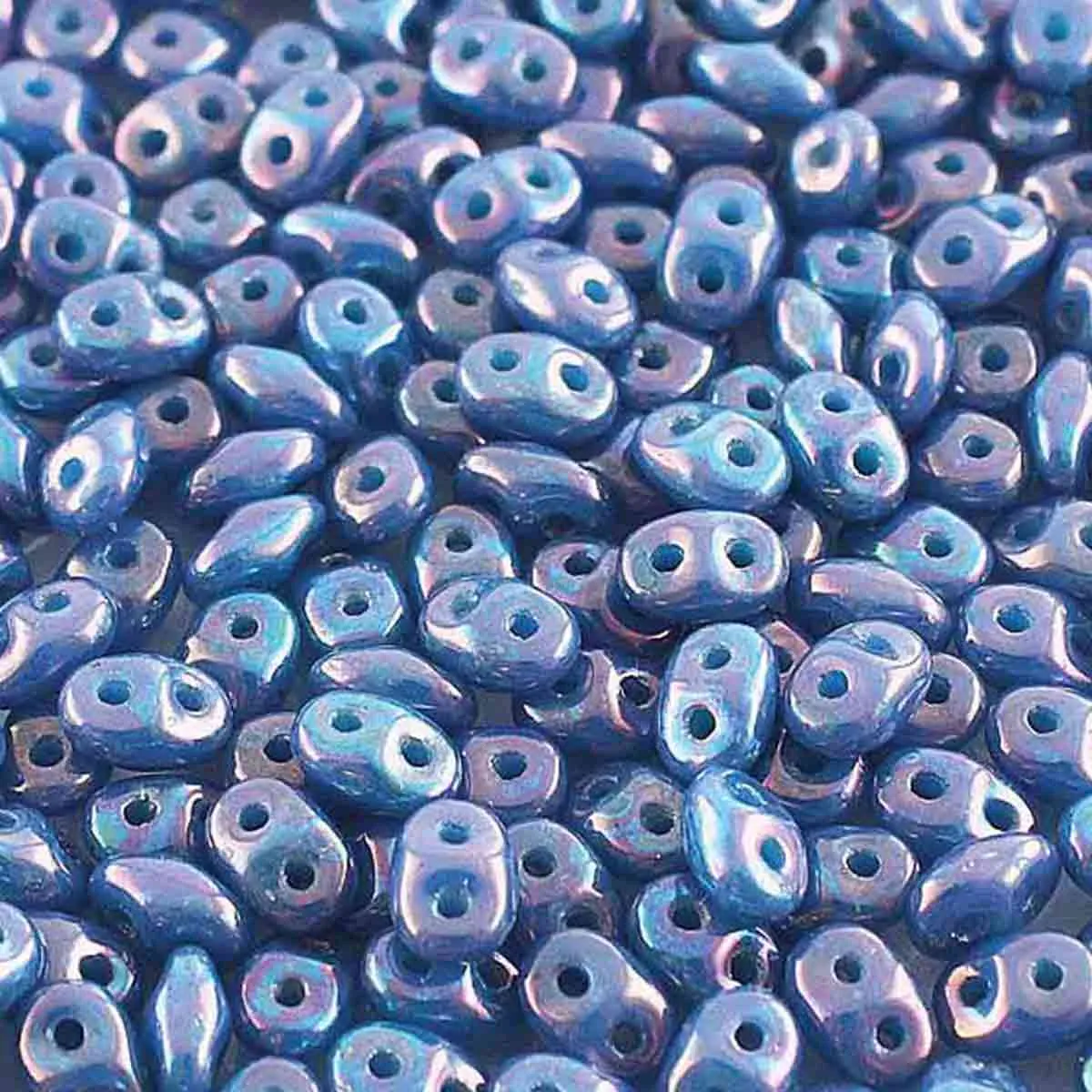 Superduo Beads, Nebula Turquoise Blue, 10g.