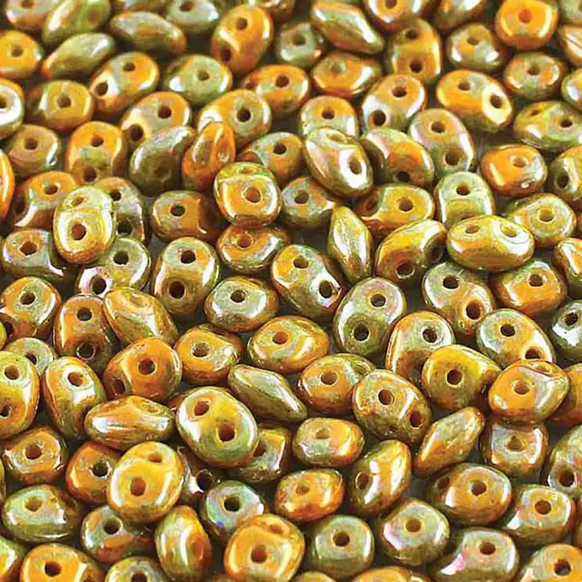 Superduo Beads, Nebula Lemon, 10g.