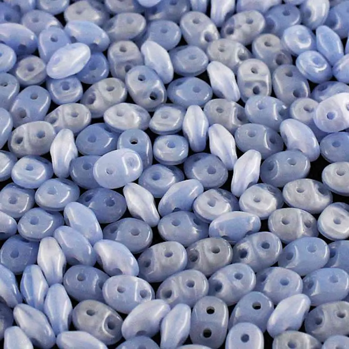 Superduo Beads, Opal Blue, 10g.