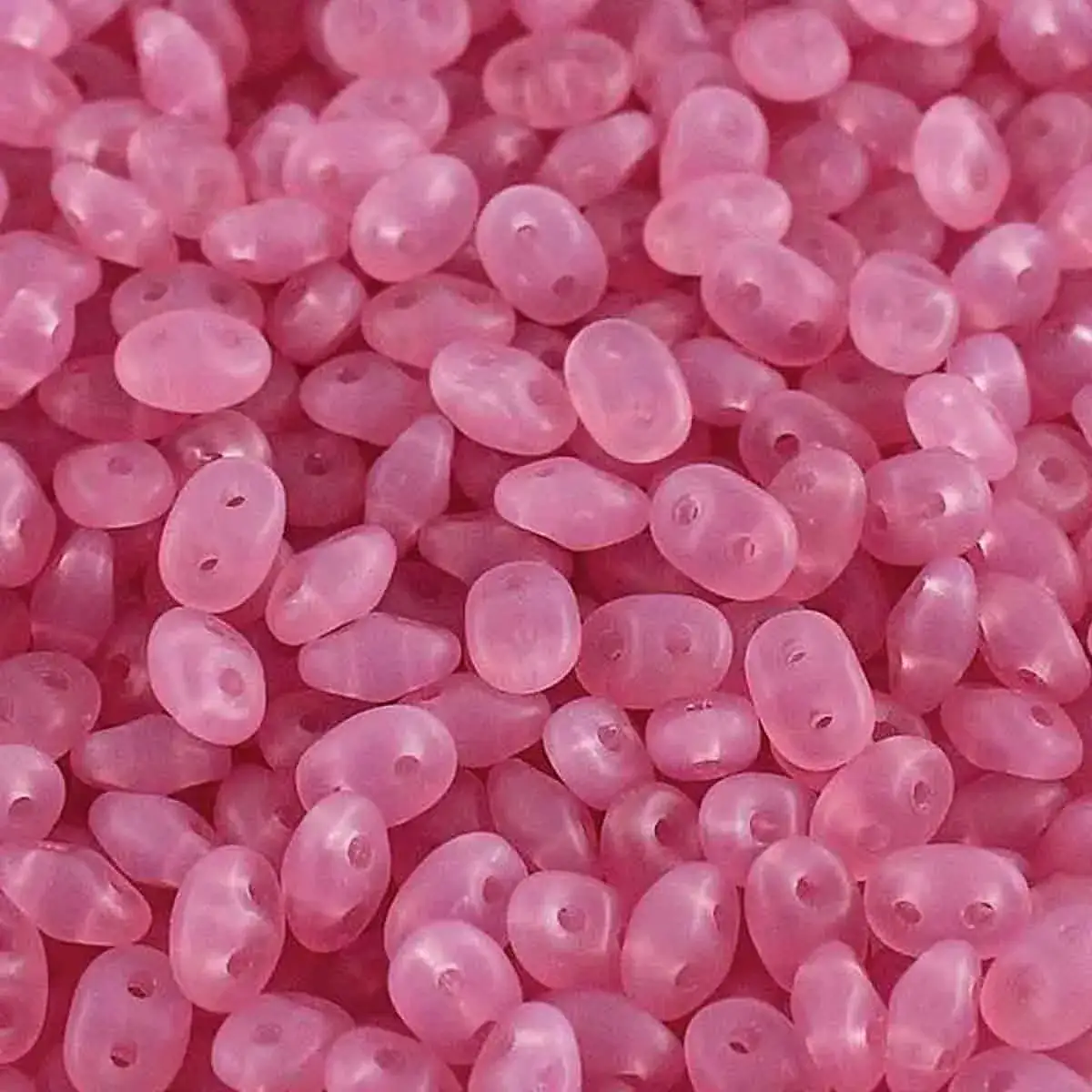 Superduo Beads, Opal Rose Matte, 10g.