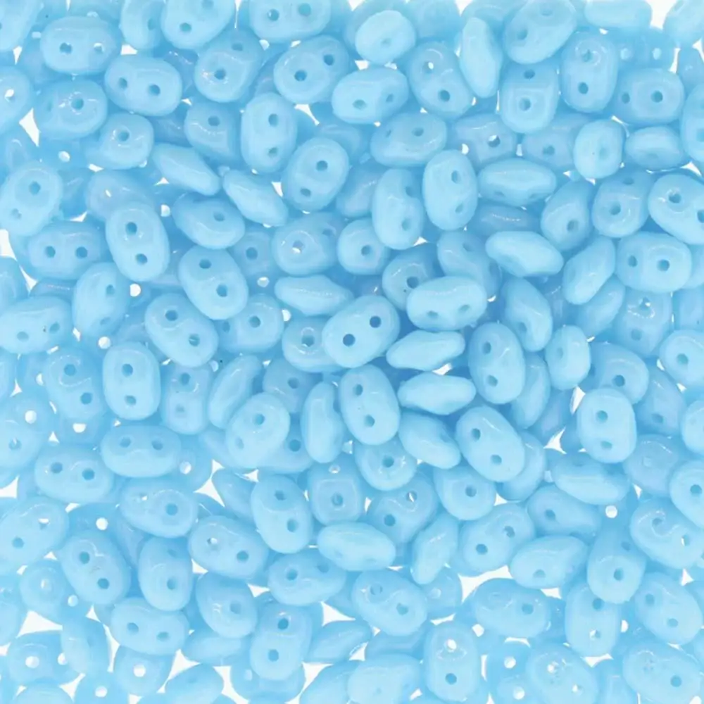 Superduo Beads, Opaque Turquoise Blue, 10g.