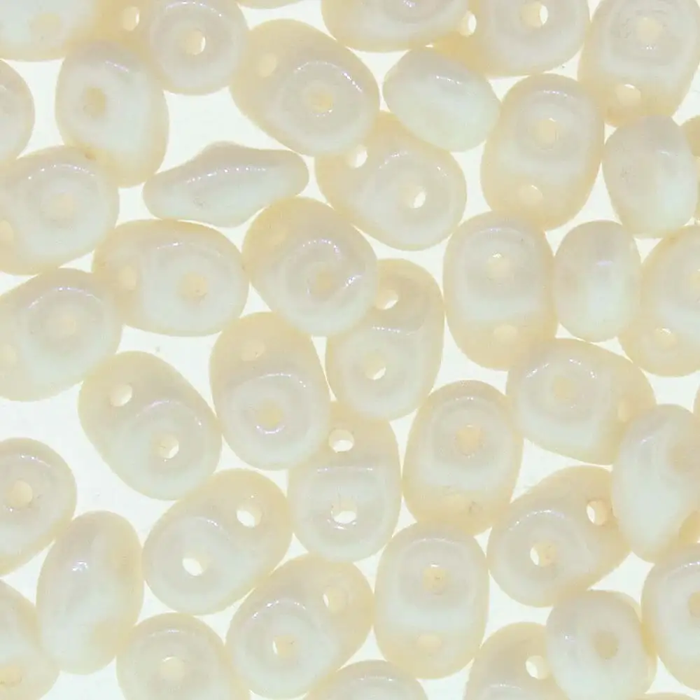 Superduo Beads, Orange Luster on Chalk, 10g.