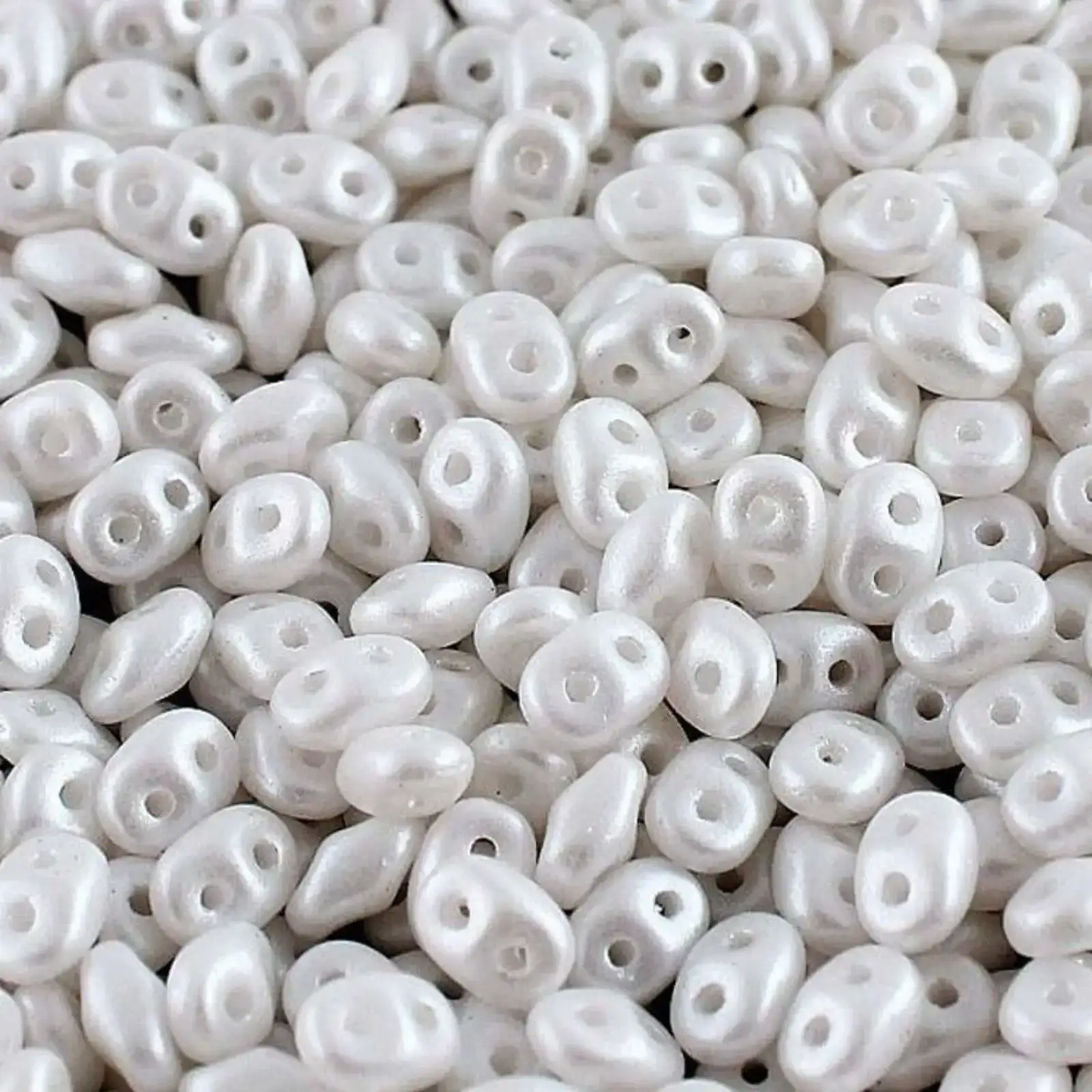 Superduo Beads, Pearl Shine White, 10g.
