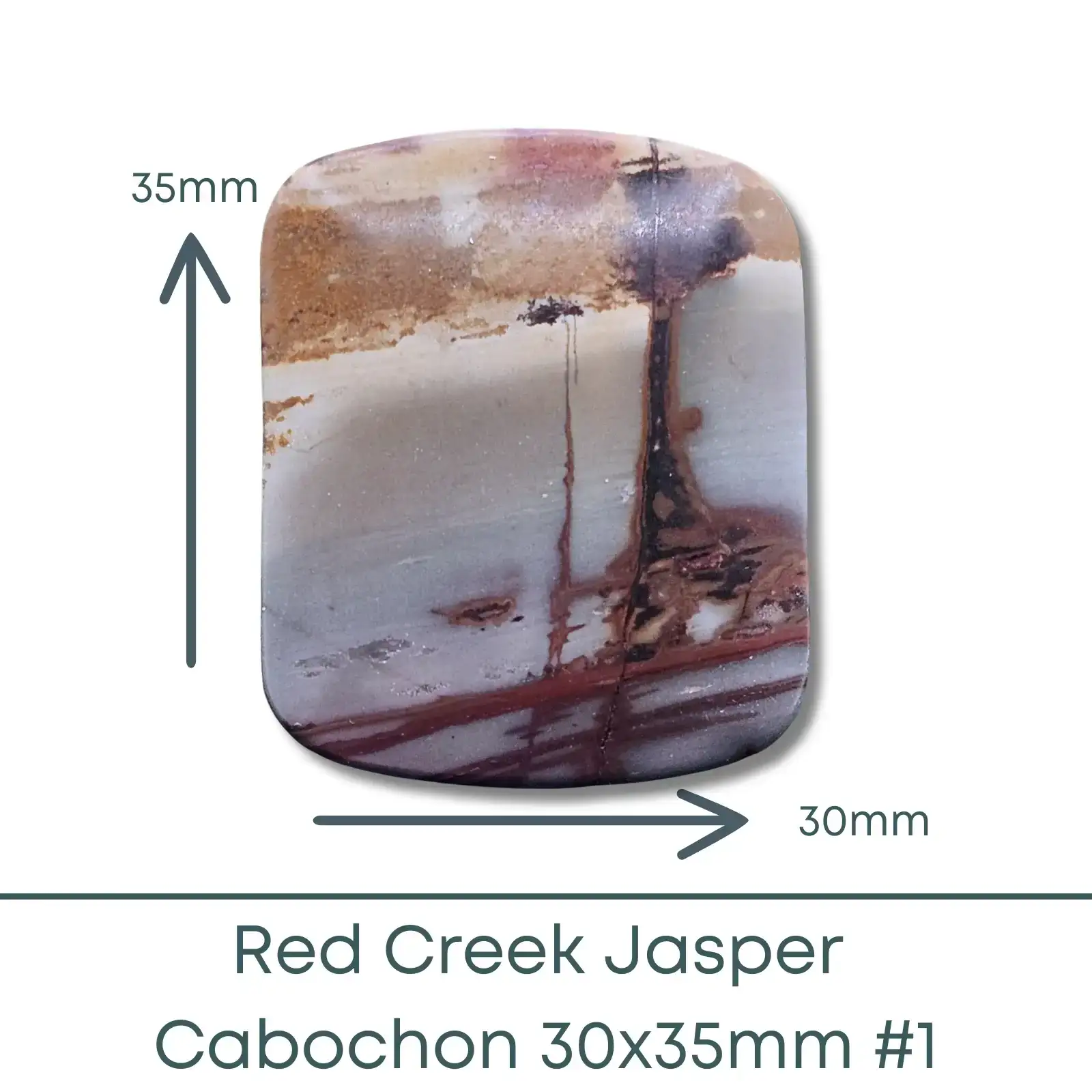 Red Creek Jasper Cabochons, 30x35mm