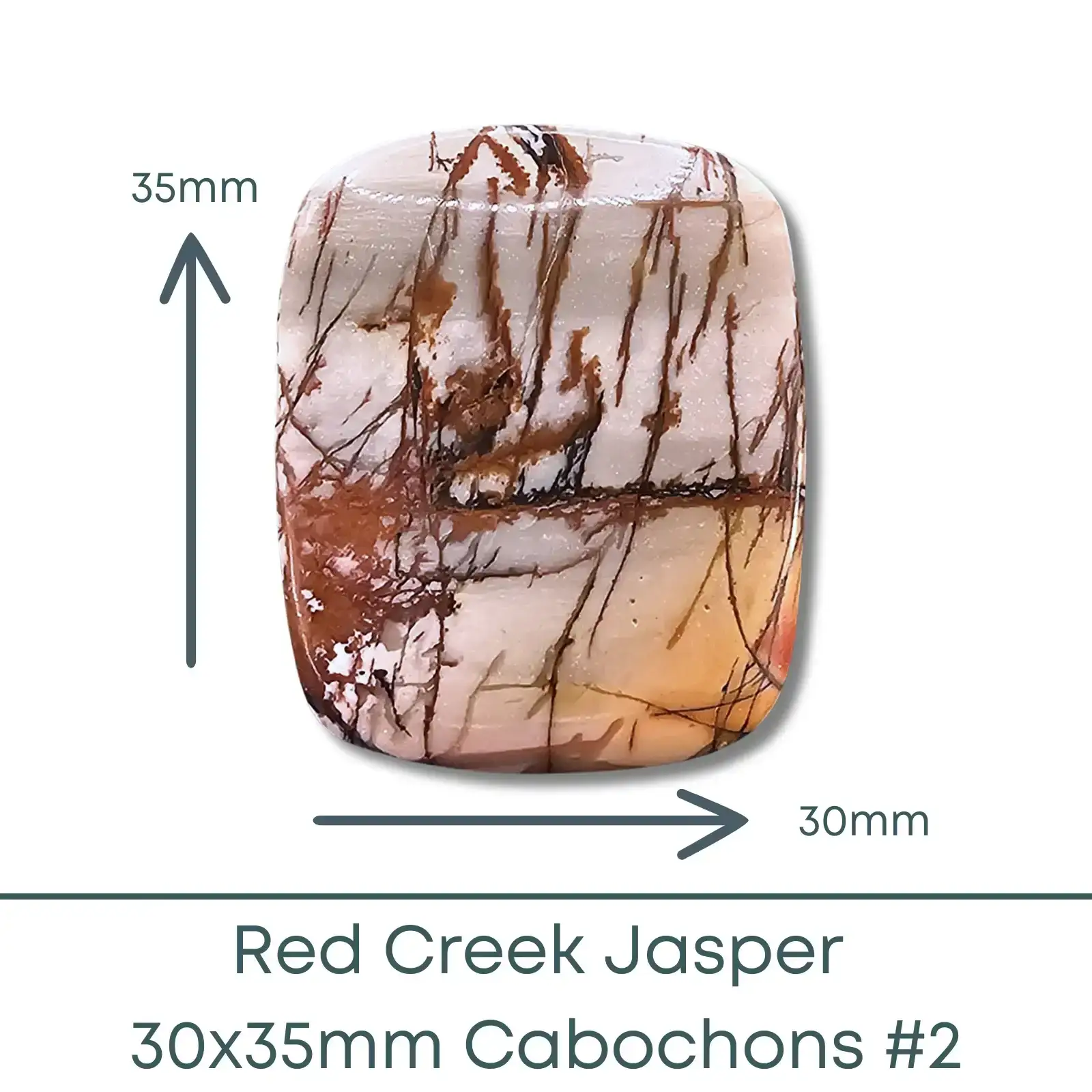 Red Creek Jasper Cabochons, 30x35mm - Image 2