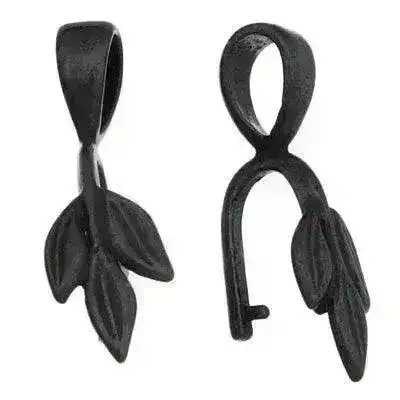 The Bronze Line, 3 Leaves Pinch Bail with Loop 2 Pieces - Image 5