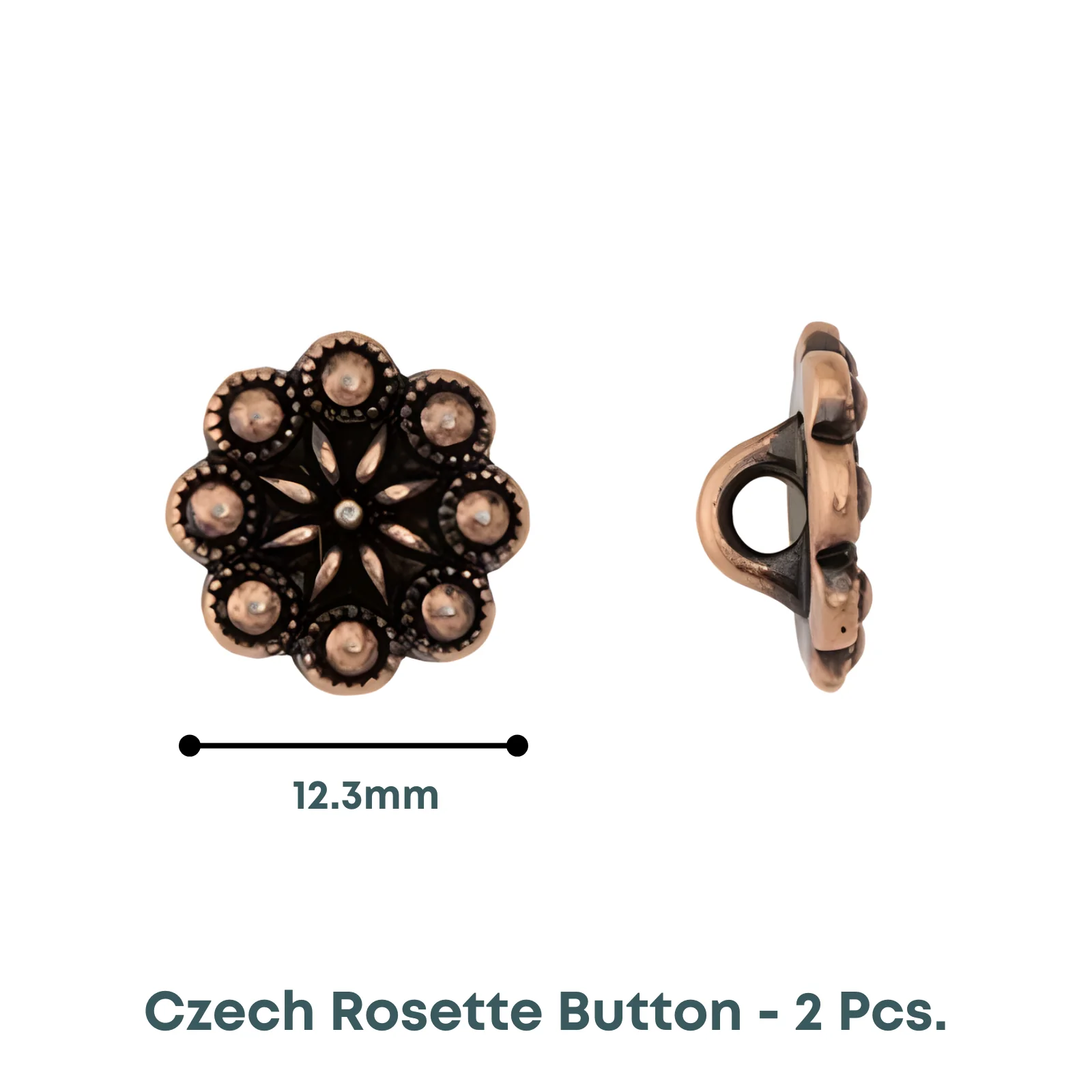 Tierracast Czech Rosette Buttons, 2 Pcs. - Image 2