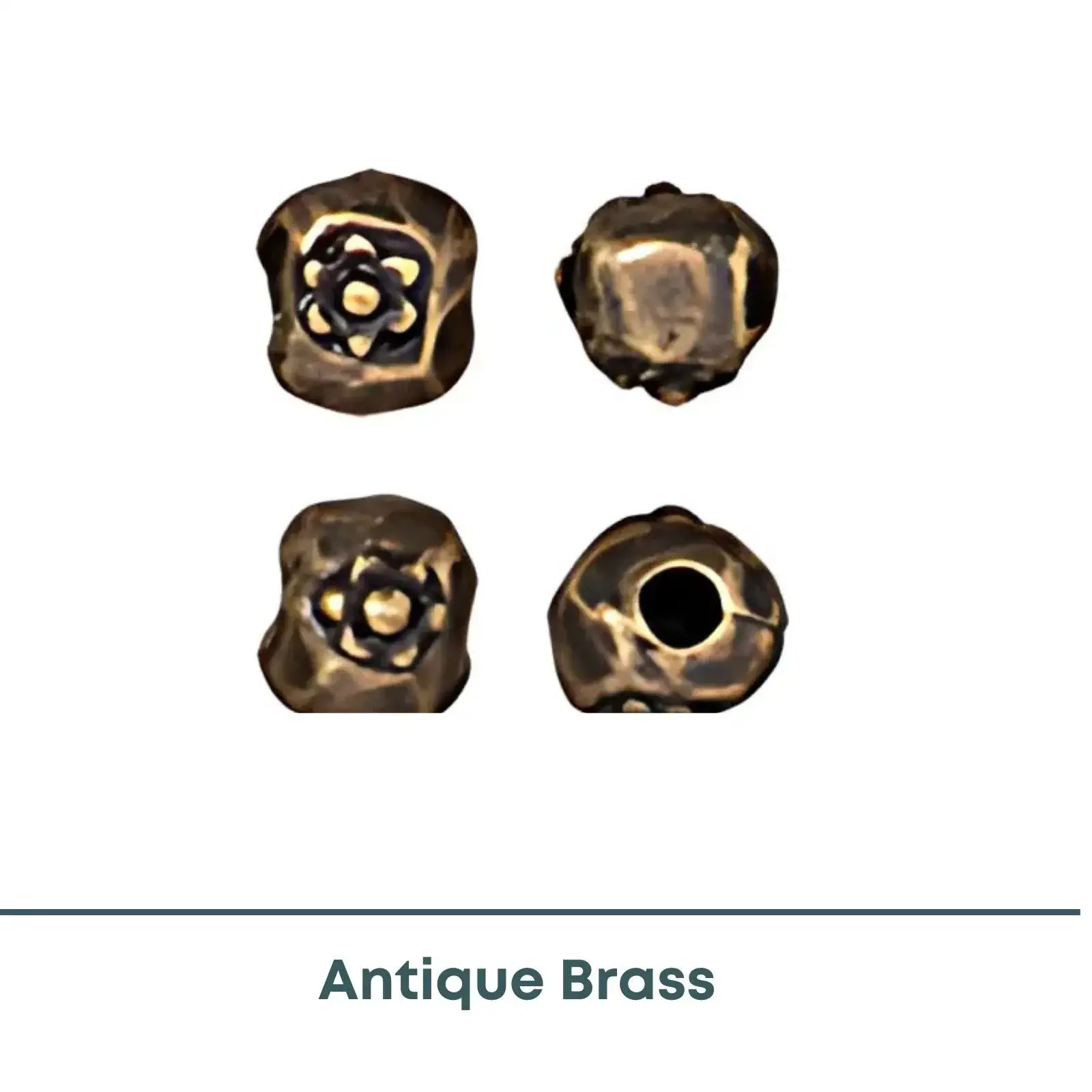 Tierracast, Flower Nugget, 2mm Spacer Beads, 5 Pcs, 3 Finishes - Image 3