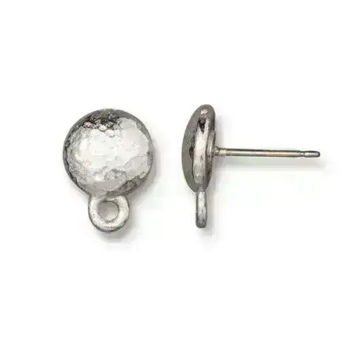 Tierracast Hammertone Dome Earring Studs, Titanium Posts - Image 5