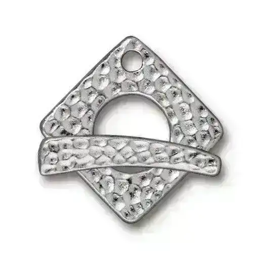Tierracast Hammertone Square Toggle Clasp, 3 Finishes - Image 5