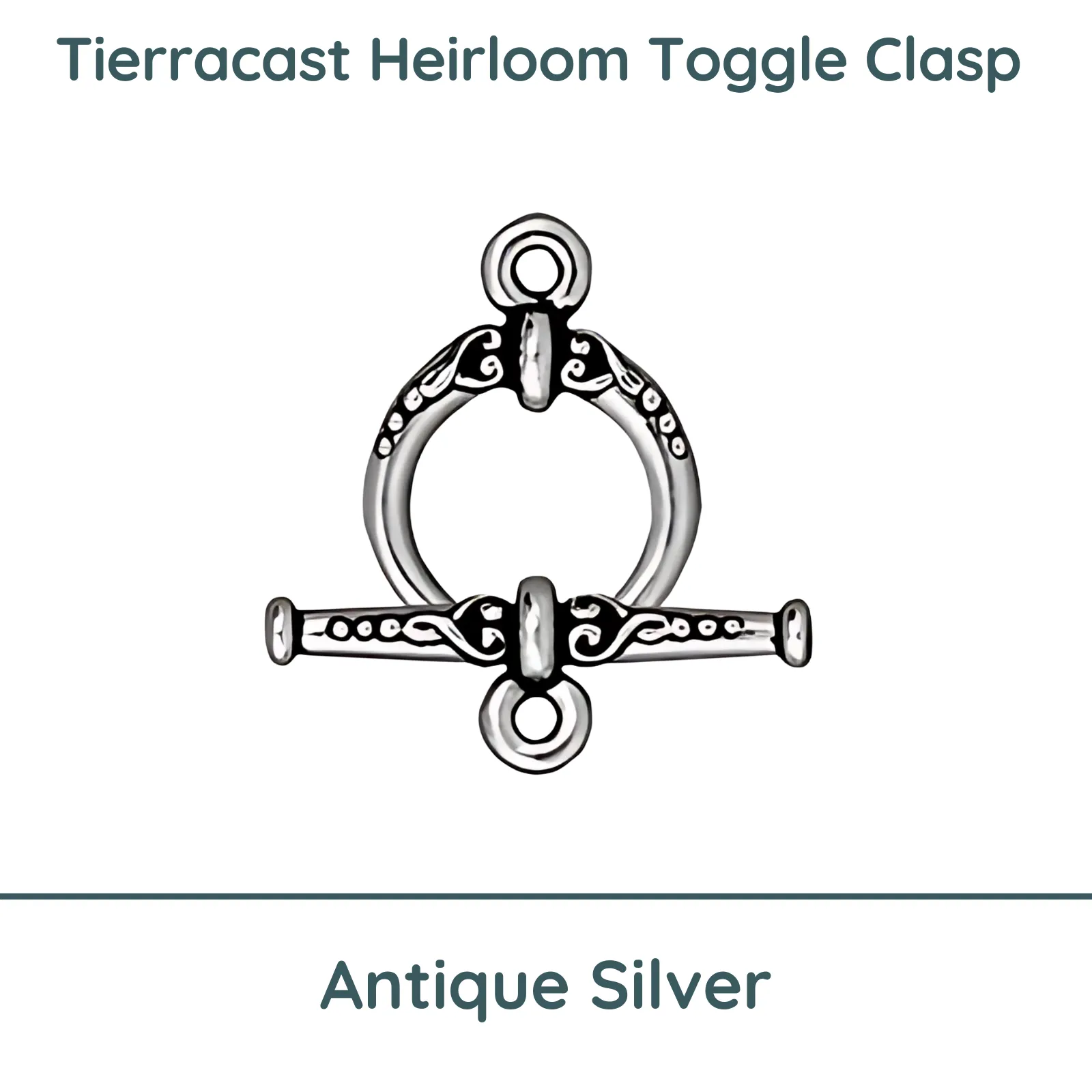 Tierracast Heirloom Toggle Clasp, 15mm - Image 2