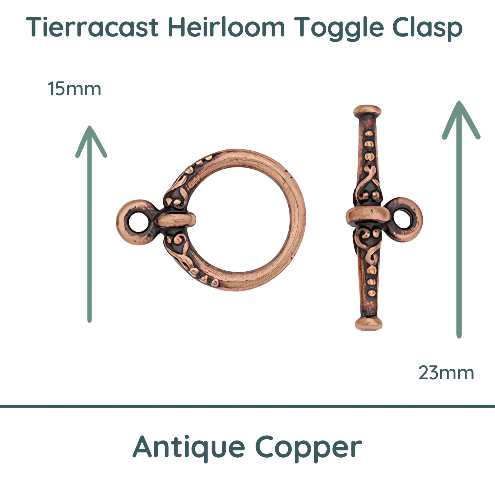 Tierracast Heirloom Toggle Clasp, 15mm - Image 3
