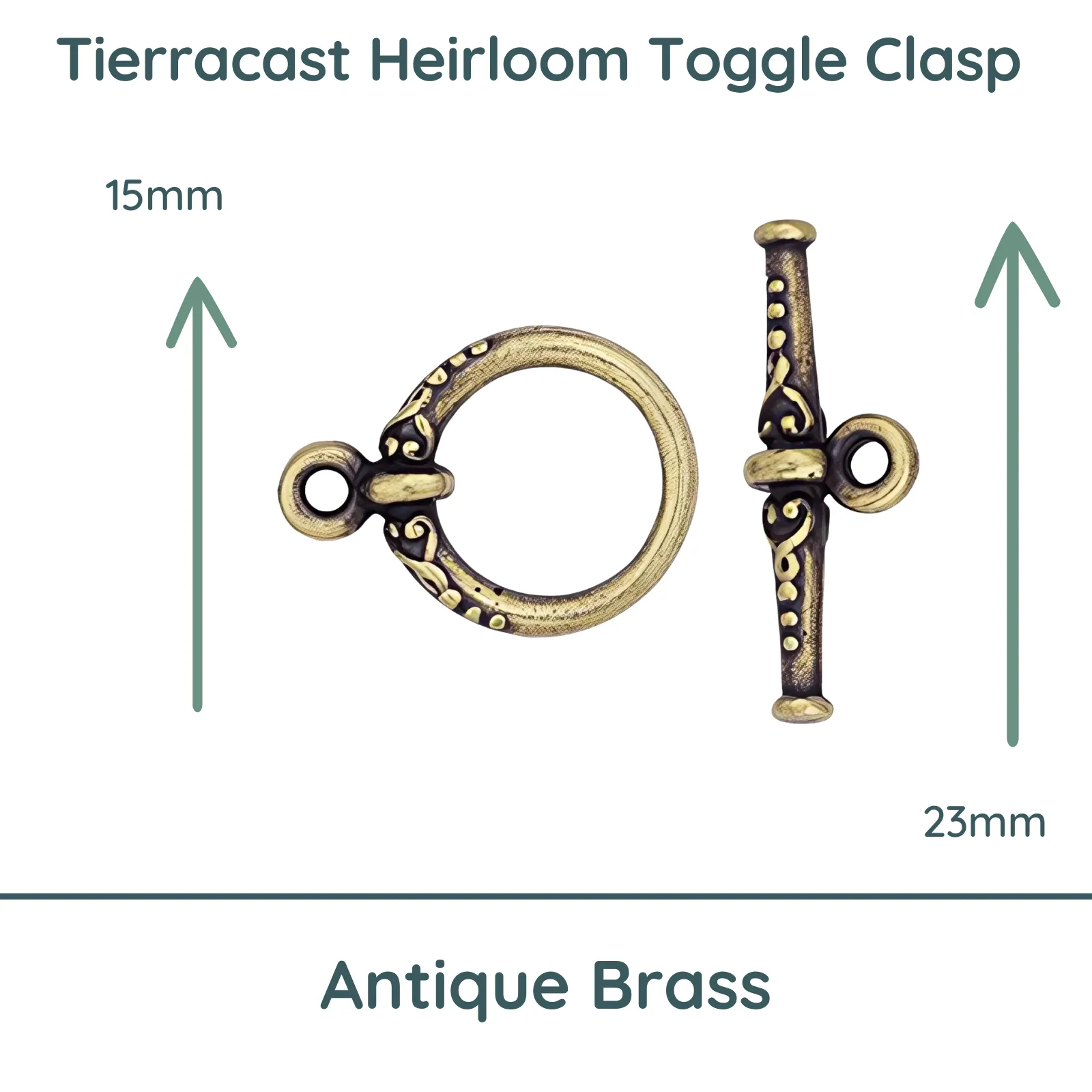 Tierracast Heirloom Toggle Clasp, 15mm - Image 4