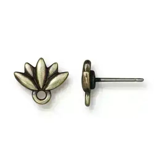 Tierracast Lotus Earring Studs, Titanium Posts, 4 Finishes - Image 3