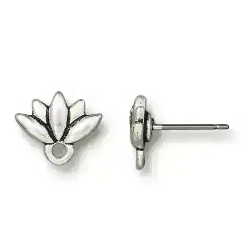 Tierracast Lotus Earring Studs, Titanium Posts, 4 Finishes - Image 4
