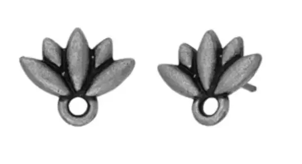 Tierracast Lotus Earring Studs, Titanium Posts, 4 Finishes - Image 5