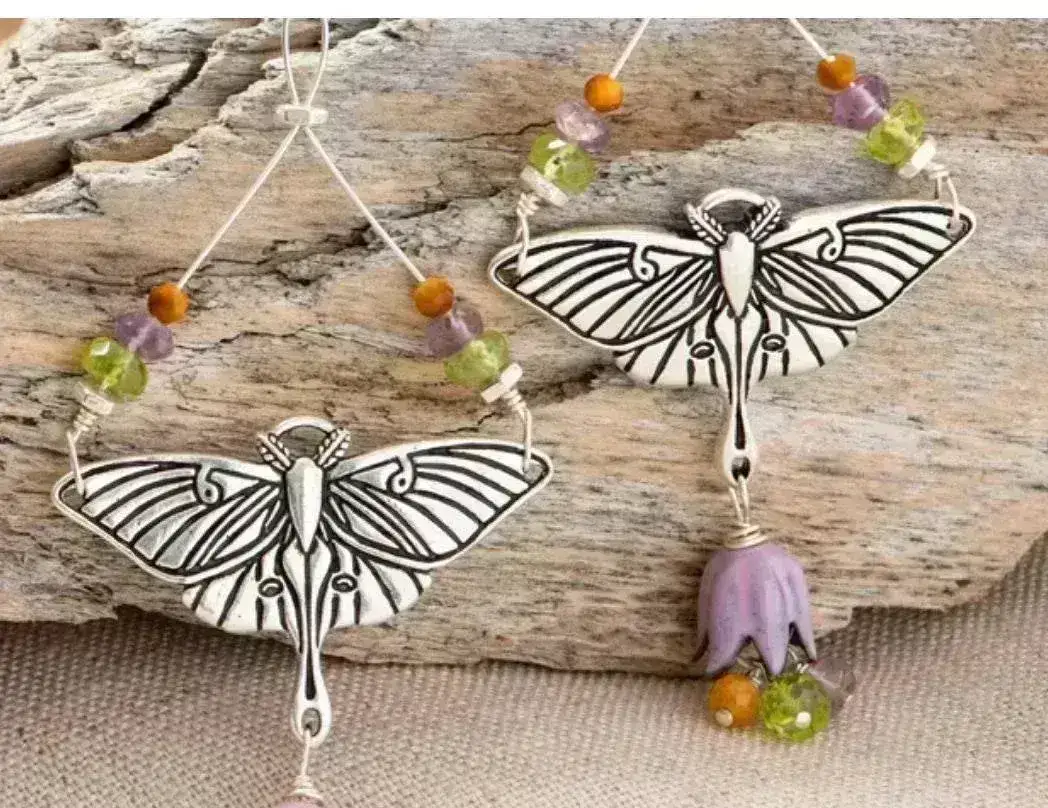 Luna Moth Pendant / Connector in 3 Finishes - Image 5
