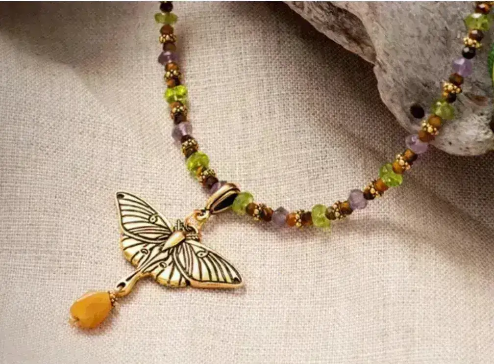 Luna Moth Pendant / Connector in 3 Finishes - Image 6