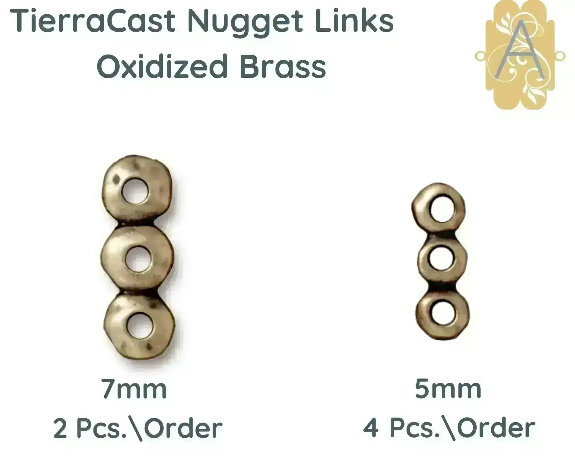Tierracast, Nugget Links, 3-Strand Bar or Spacer, 2 Sizes - Image 4