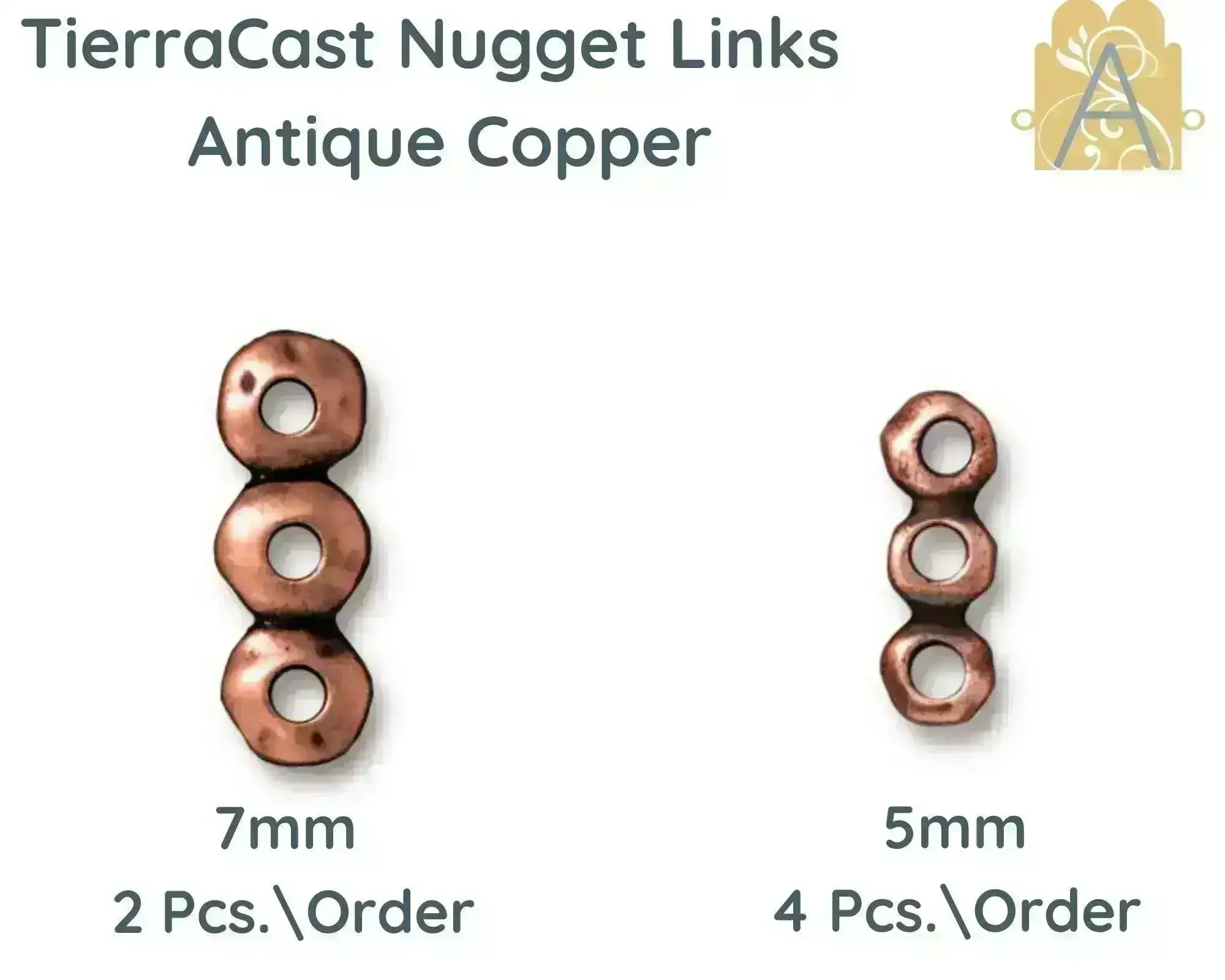 Tierracast, Nugget Links, 3-Strand Bar or Spacer, 2 Sizes - Image 5