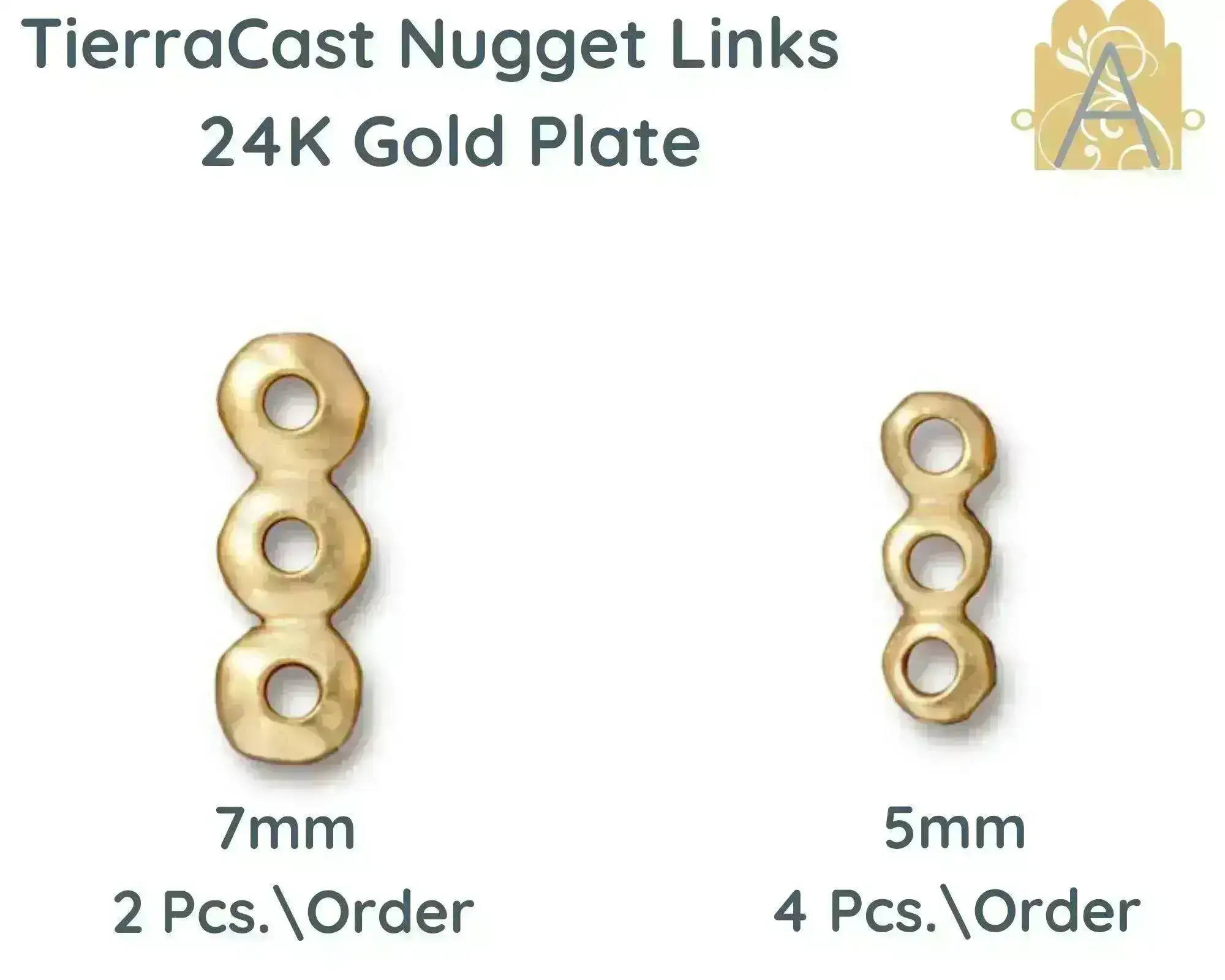 Tierracast, Nugget Links, 3-Strand Bar or Spacer, 2 Sizes - Image 7