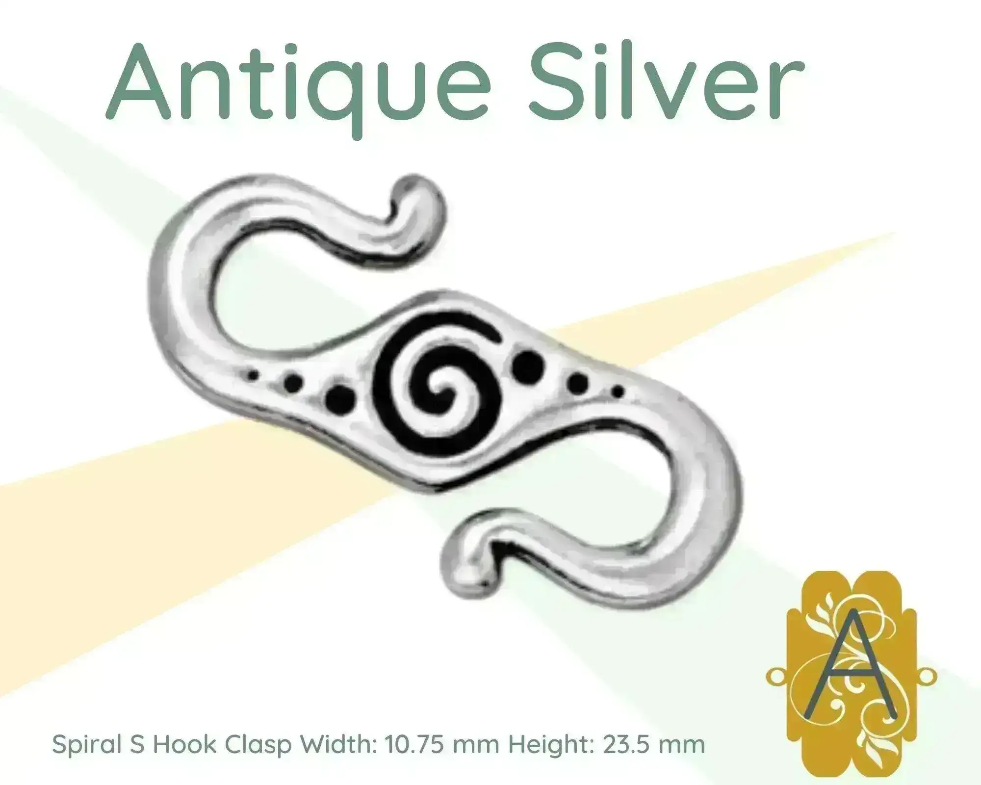 Spiral S Hook Clasps, 3 Finishes - Image 3